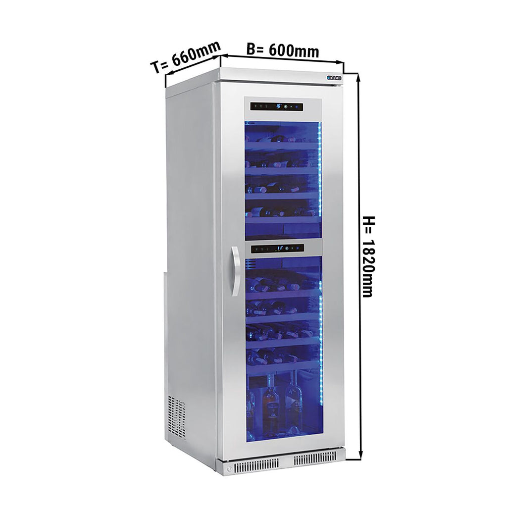 Wine refrigerator - 2 climatic zone - 100 liters - max. 100 bottles
