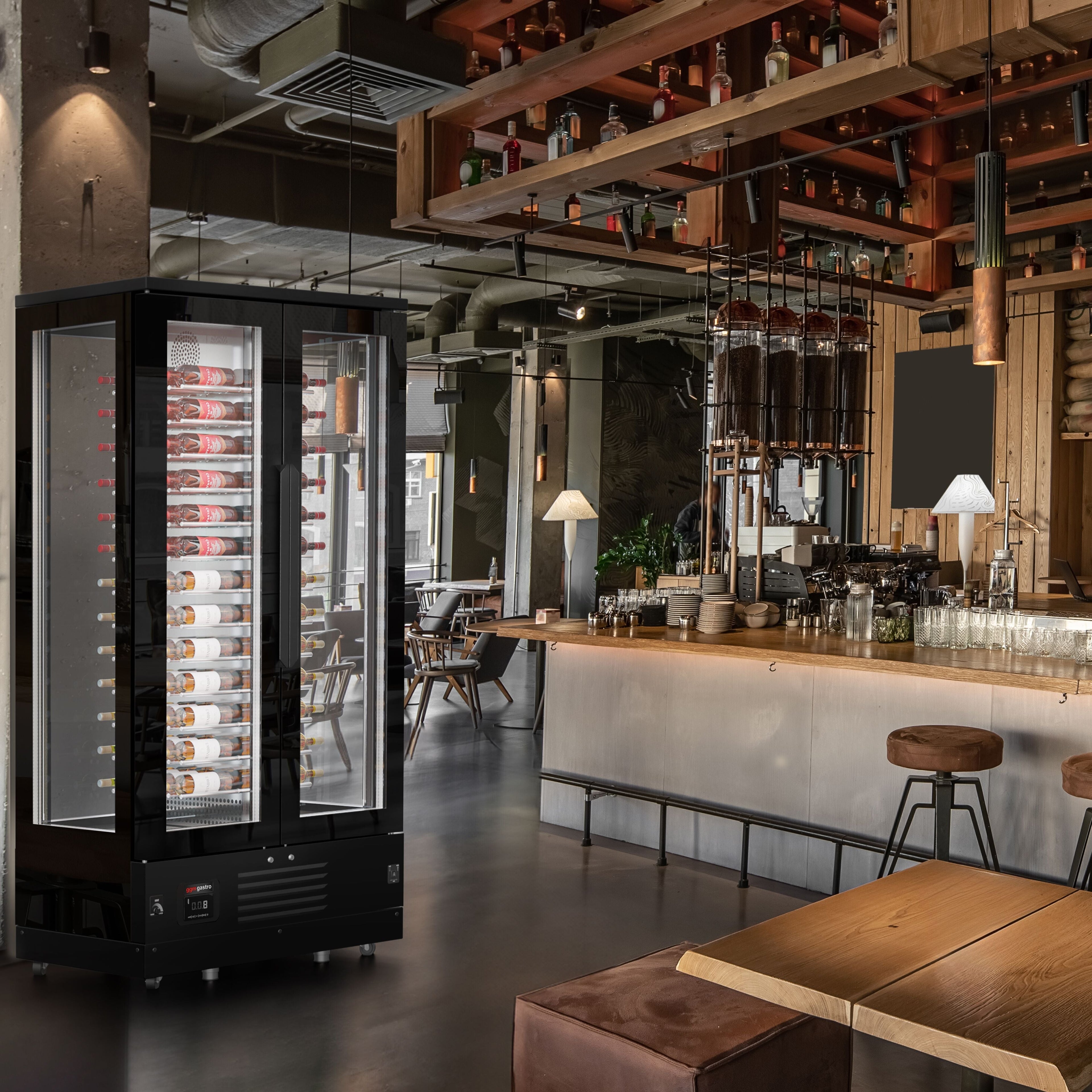 Red Type Wine Refrigerator - 1 Climate Regional - 120 Lt - Max. 104 bottles