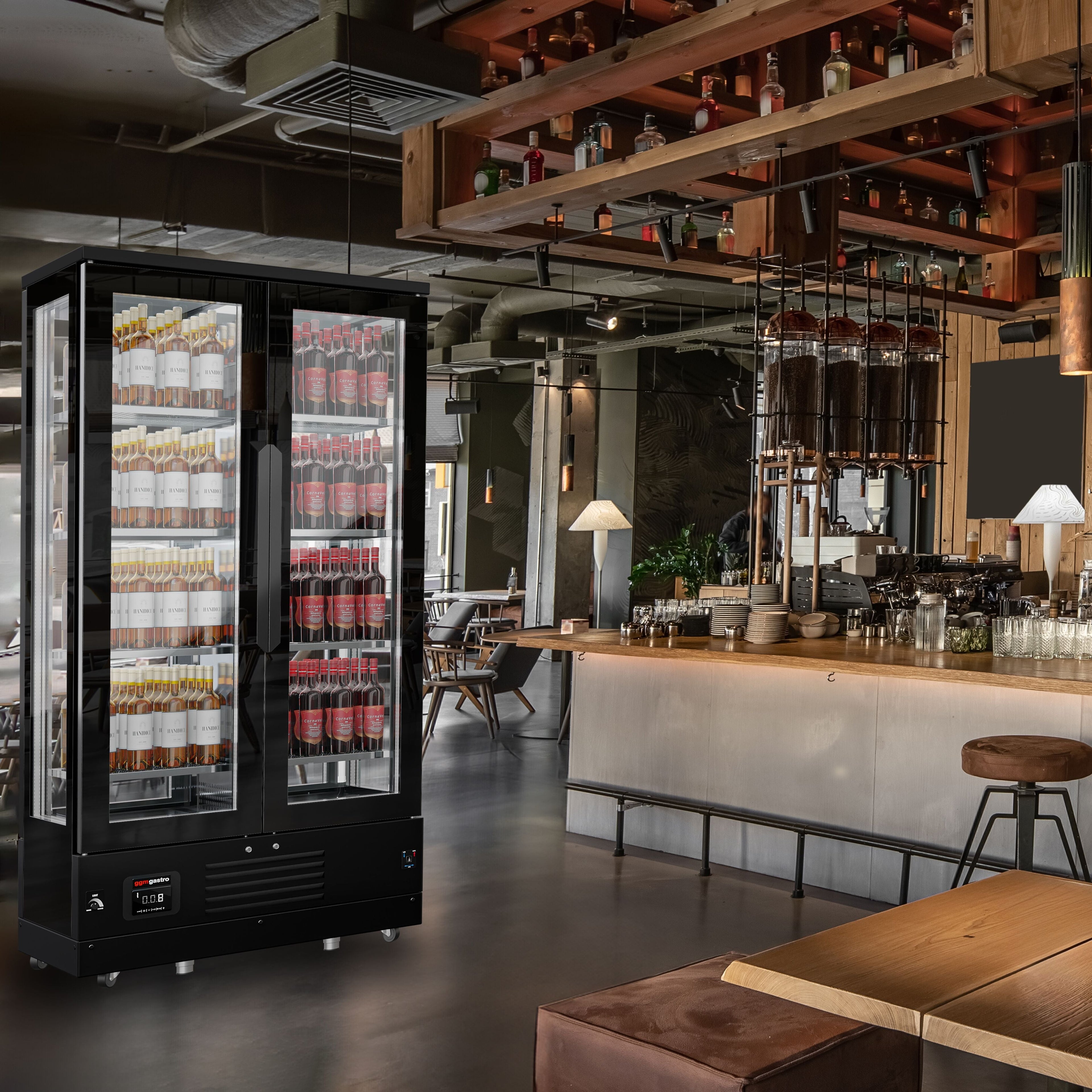 Red Type Wine Refrigerator - 1 Climate Area - Max. 128 bottles