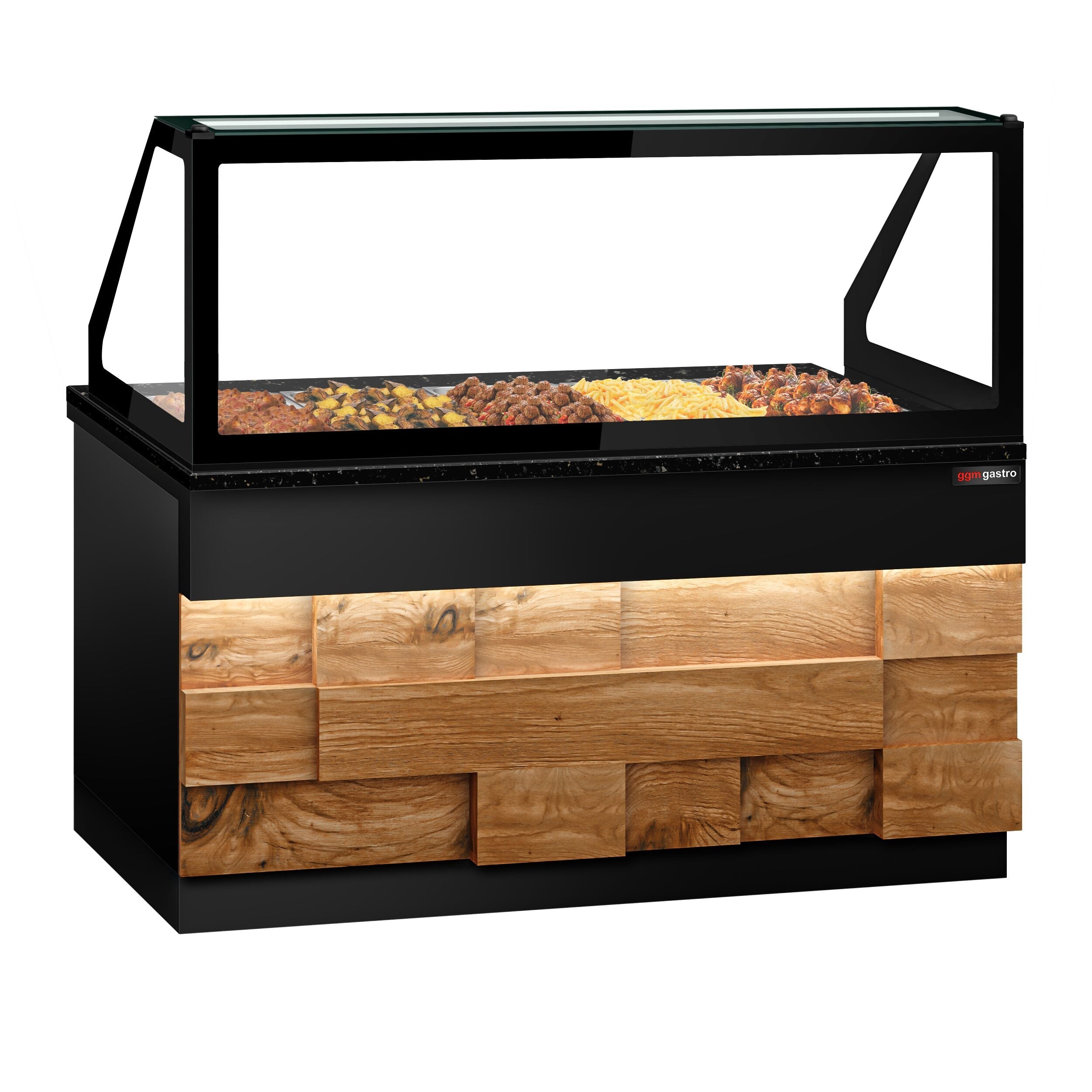 Hot Holding Showcase Toronto - 1800mm - Wooden Front Panel - For 5x GN 1/1 -Siyah Granite Working Machine