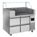Preparation counter - 1210mm - 9x GN 1/6 - 4 drawer