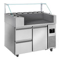 Preparation counter - 1210mm - 9x GN 1/6- 1 door & 2 drawers