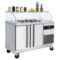 SALADET PREMIUM - 1400mm - 2 Doors - for 6x GN 1/6 - angular glass plug -in