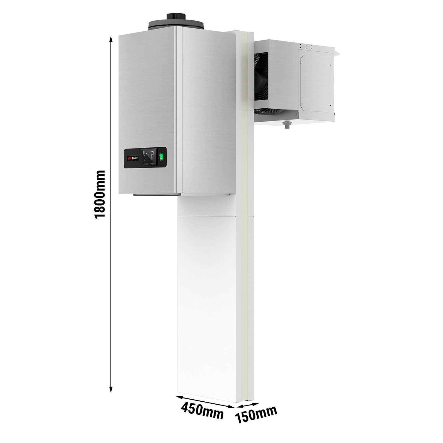 Stainless steel wall type cooling unit - max. For 5 m³