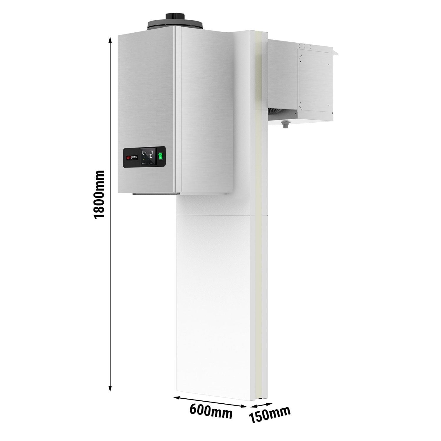 Stainless steel wall type cooling unit - max. For 7.5 m³