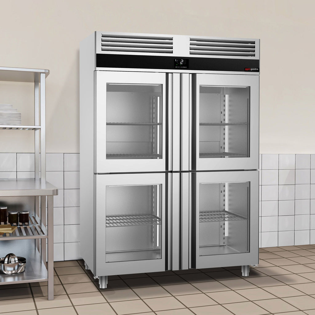 Refrigerator Premium - GN 2/1 - 1400 liters - 4 Half Glass Doors