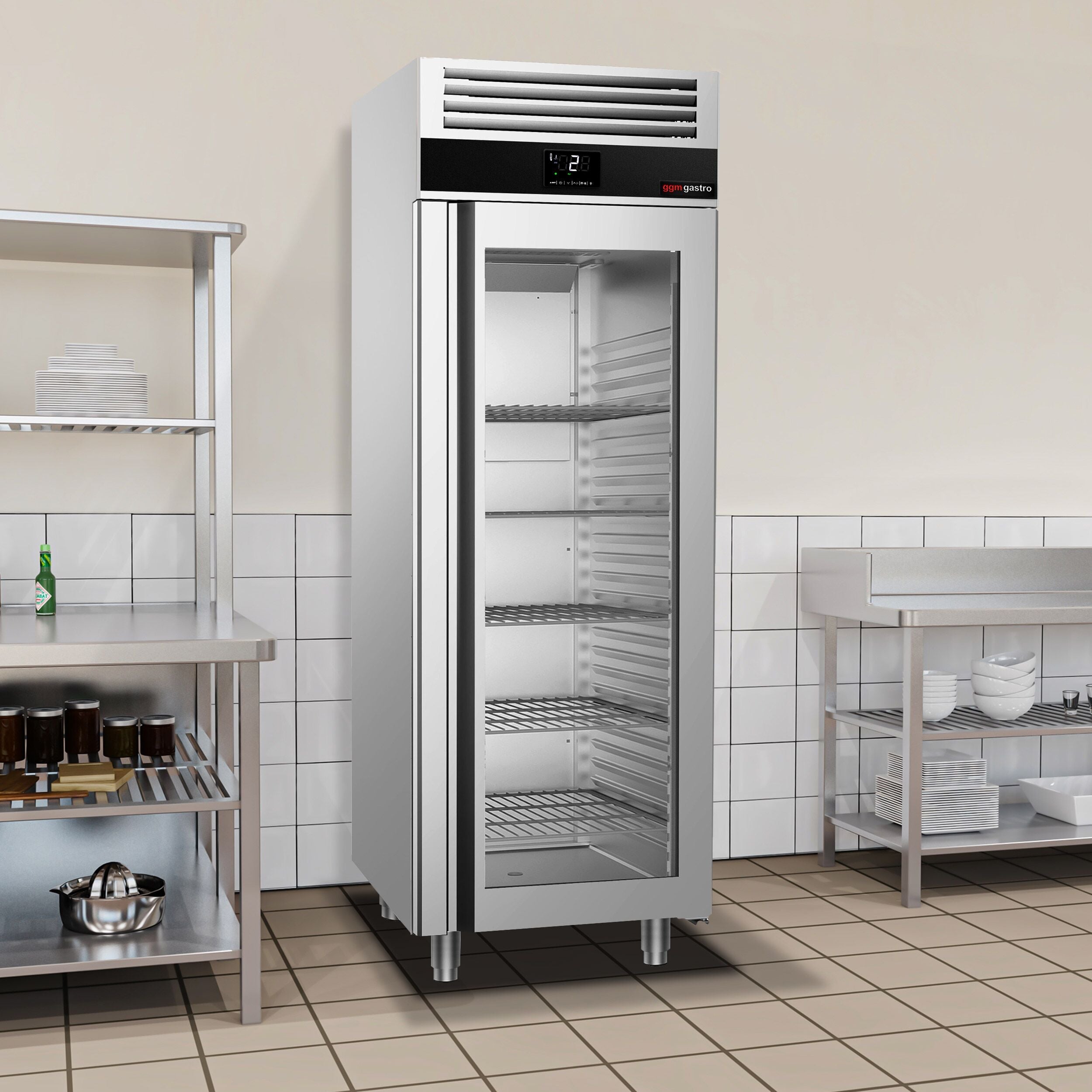 Refrigerator Premium - GN 2/1 - 700 liters - 1 glass door