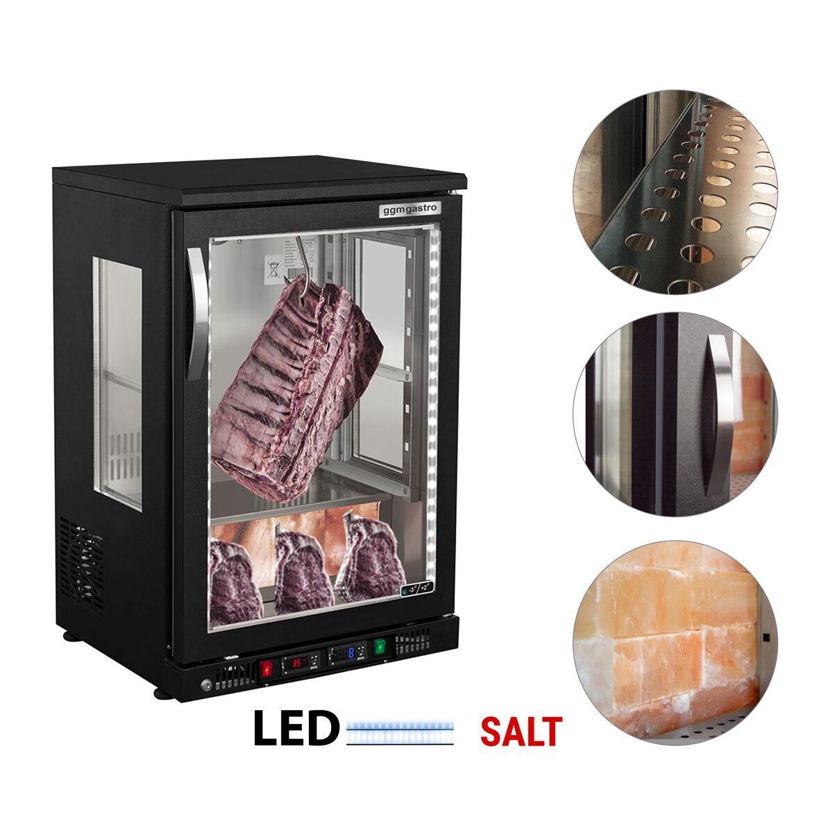 Meat Matting Cabinet 0.59 m - 1 Glass Door - Black
