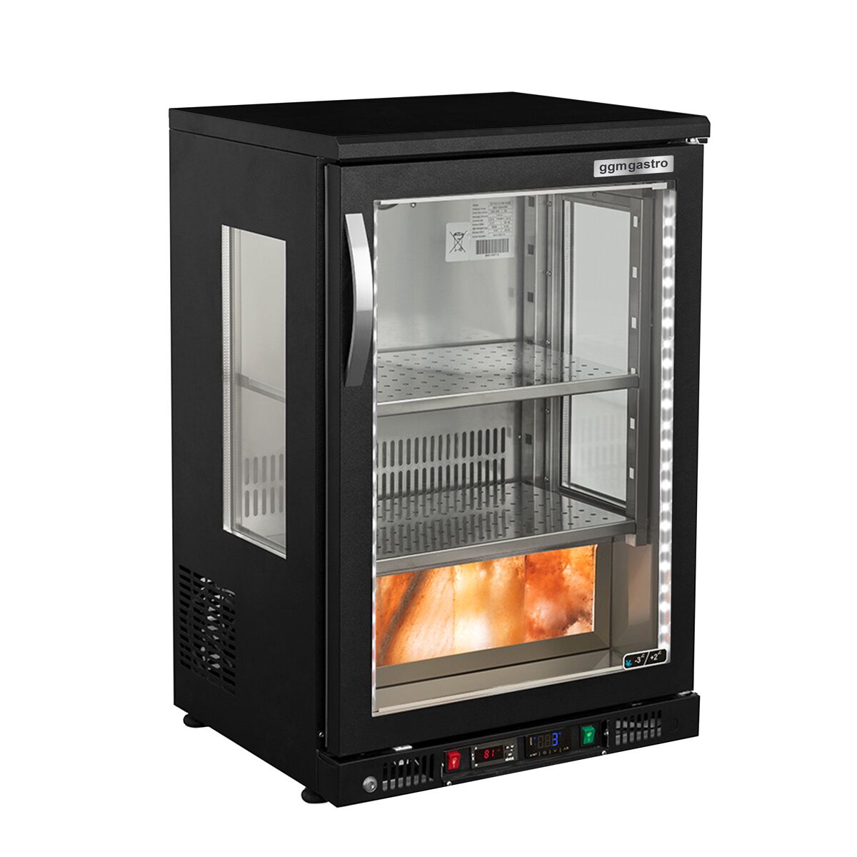 Meat Matting Cabinet 0.59 m - 1 Glass Door - Black
