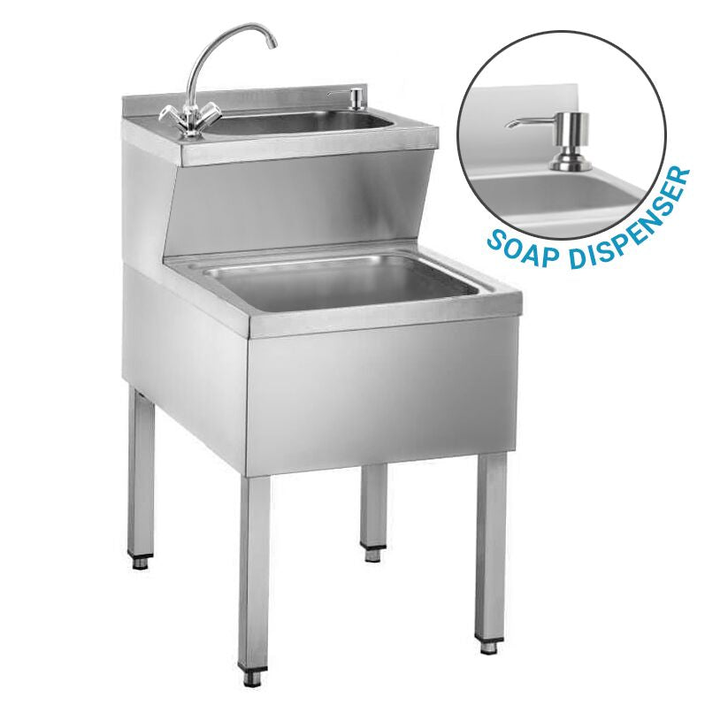 Hand Washing Sink - Cleaning and Rinsing - Soaping