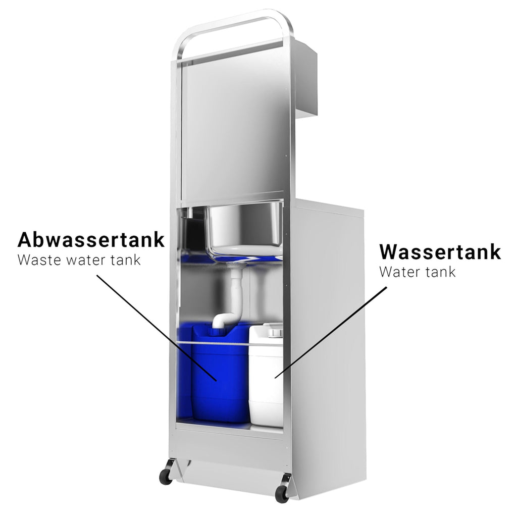 Mobile Sink - 410x350 mm - DEZENFEKTAN & PAIN TWO DISPENSERLİ