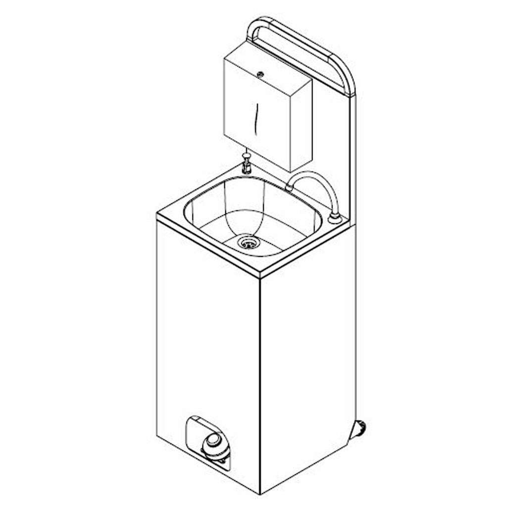 Mobile Sink - 410x350 mm - DEZENFEKTAN & PAIN TWO DISPENSERLİ