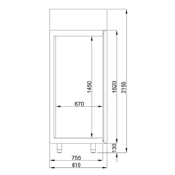 Refrigerator Premium - GN 2/1 - 1400 liters - 2 glass doors