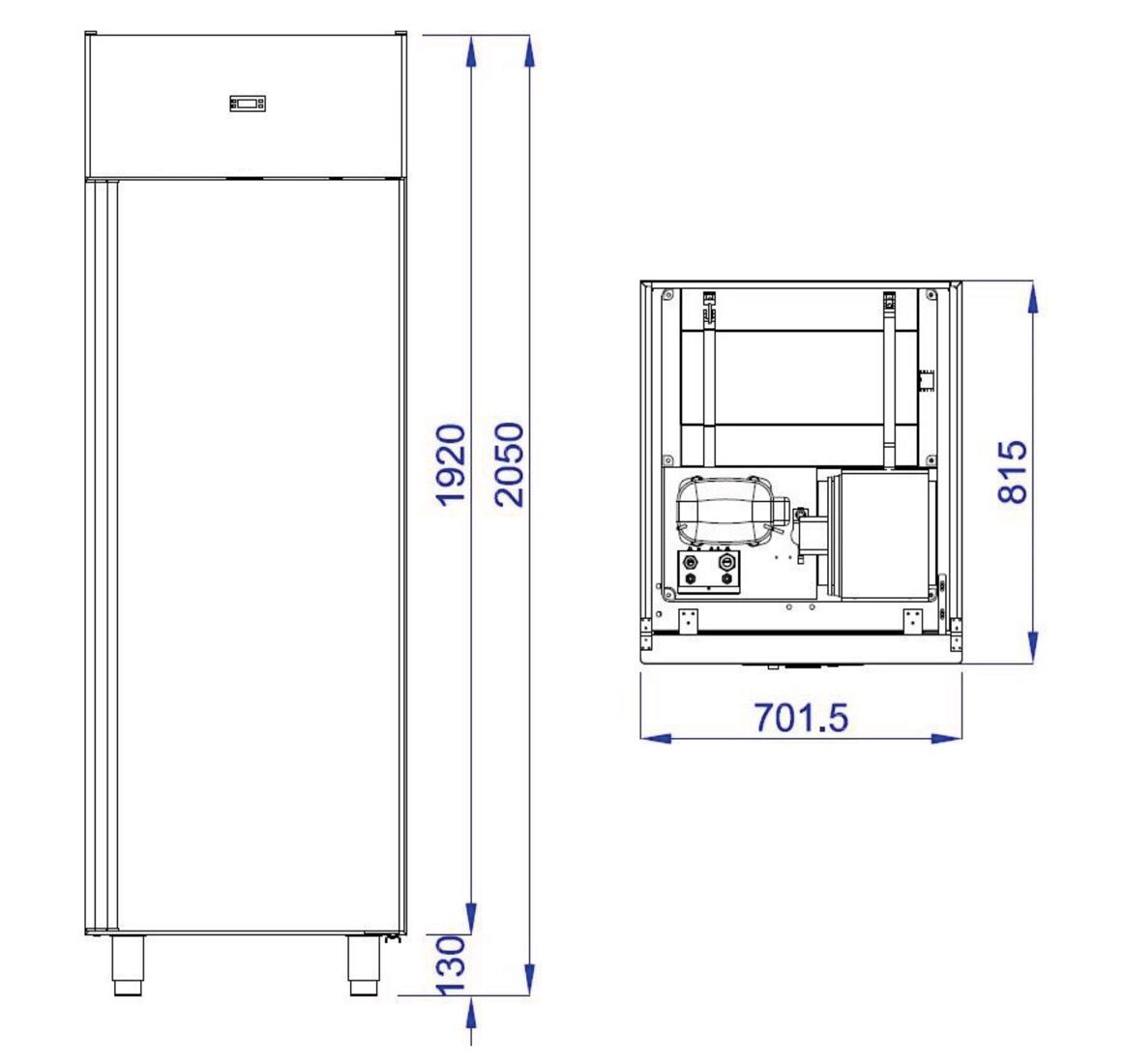 Refrigerator Premium - GN 2/1 - 700 liters - 1 door