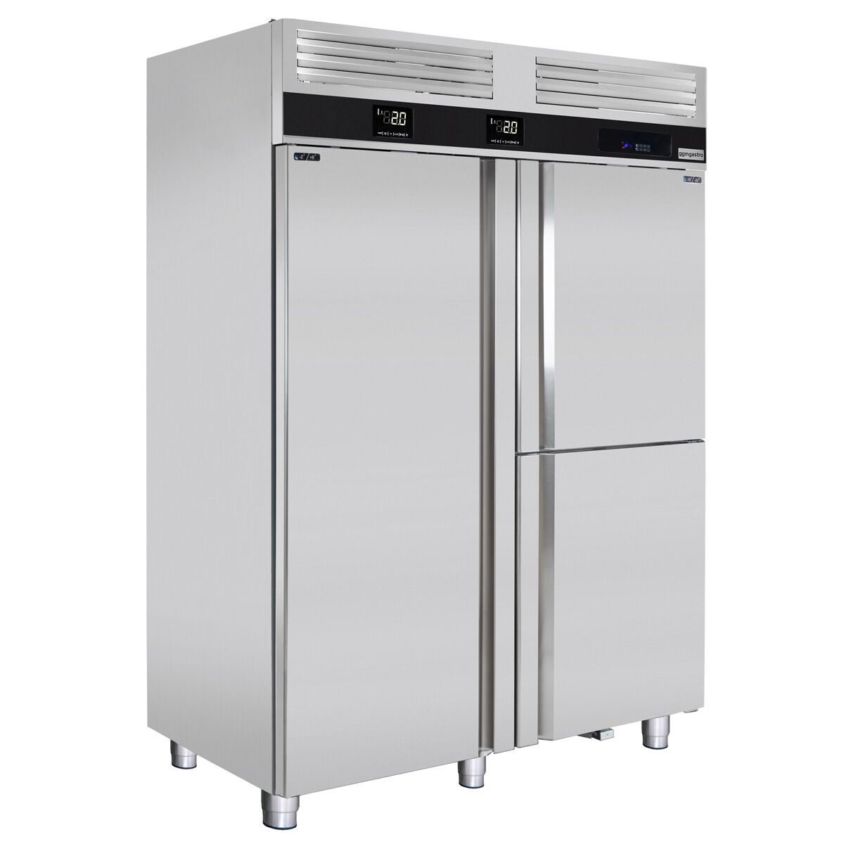 Refrigerator & Deep Freezer Combination PremIum - Built -in Shock Freezer - GN 2/1 + GN 1/1 - 1400 Lt. - 1 door & 2 stainless steel half -door