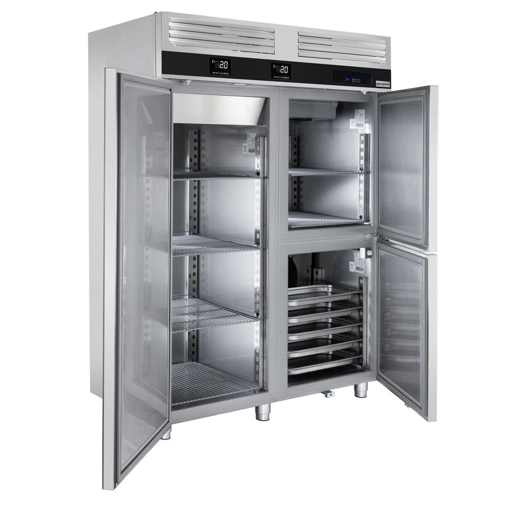 Refrigerator & Deep Freezer Combination PremIum - Built -in Shock Freezer - GN 2/1 + GN 1/1 - 1400 Lt. - 1 door & 2 stainless steel half -door