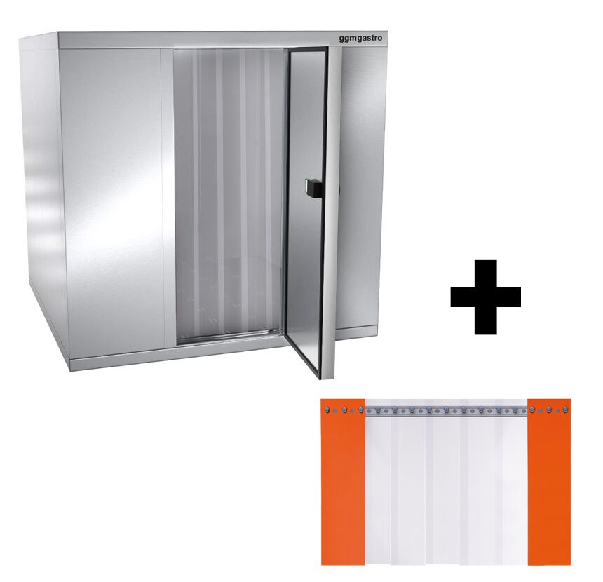 Stainless Steel Deep Freezer Room - 1800x1200mm - 2,65m³ - PVC Curtain Including