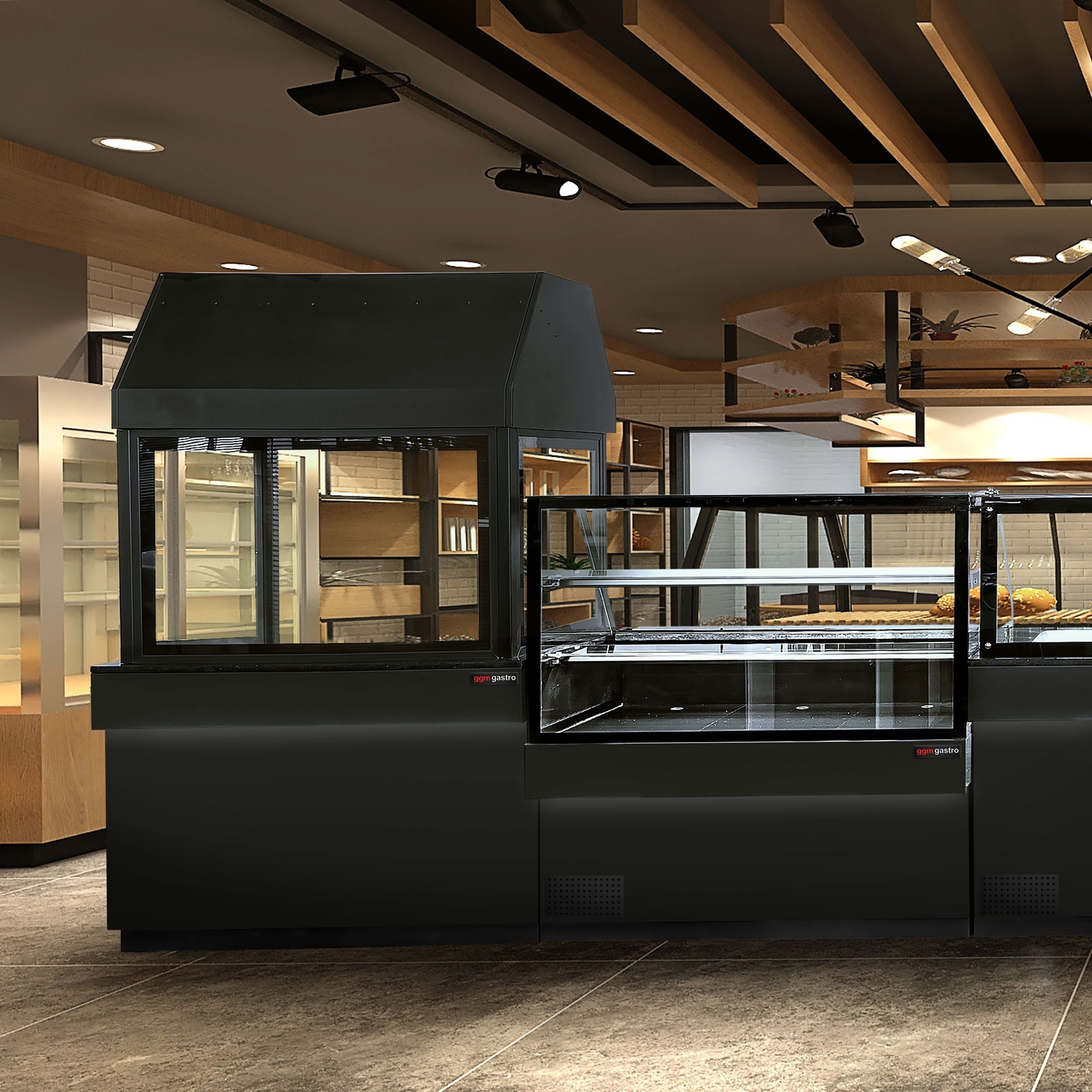 Toronto for coal grills - 1900mm - black front panel - black granite work machine