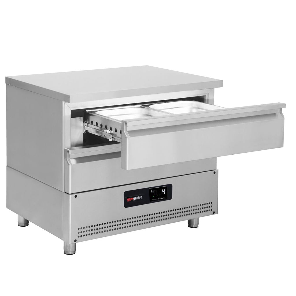 Counter -type deep freezer/refrigerator combination -20 ~ +8 ° C -930mm -2 drawers