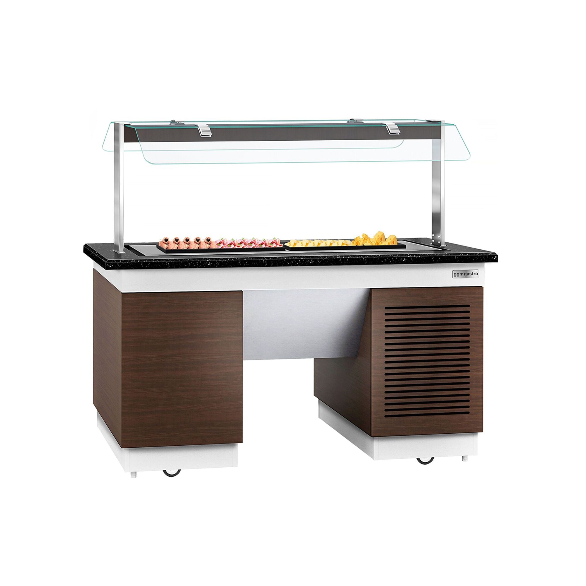 Cold Open Buffet counter dublin - 1600mm - cooler PLET & wheel