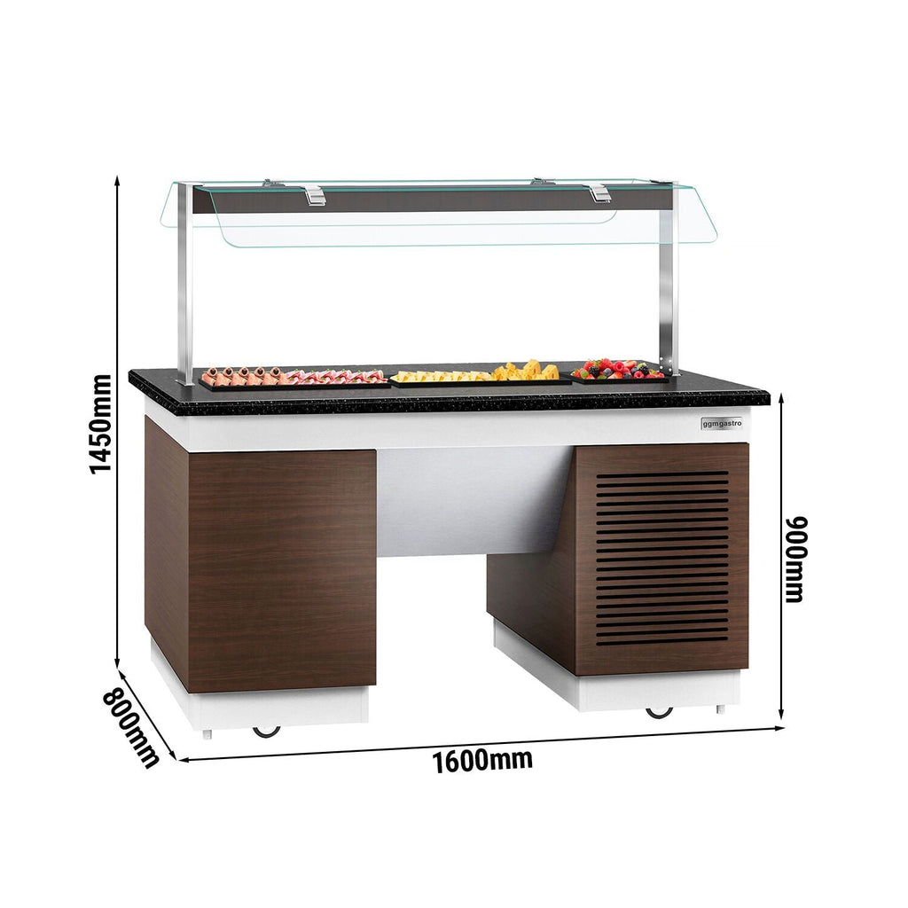 Cold Open Buffet counter dublin- 1600mm - Cool Pleytli & Wheel
