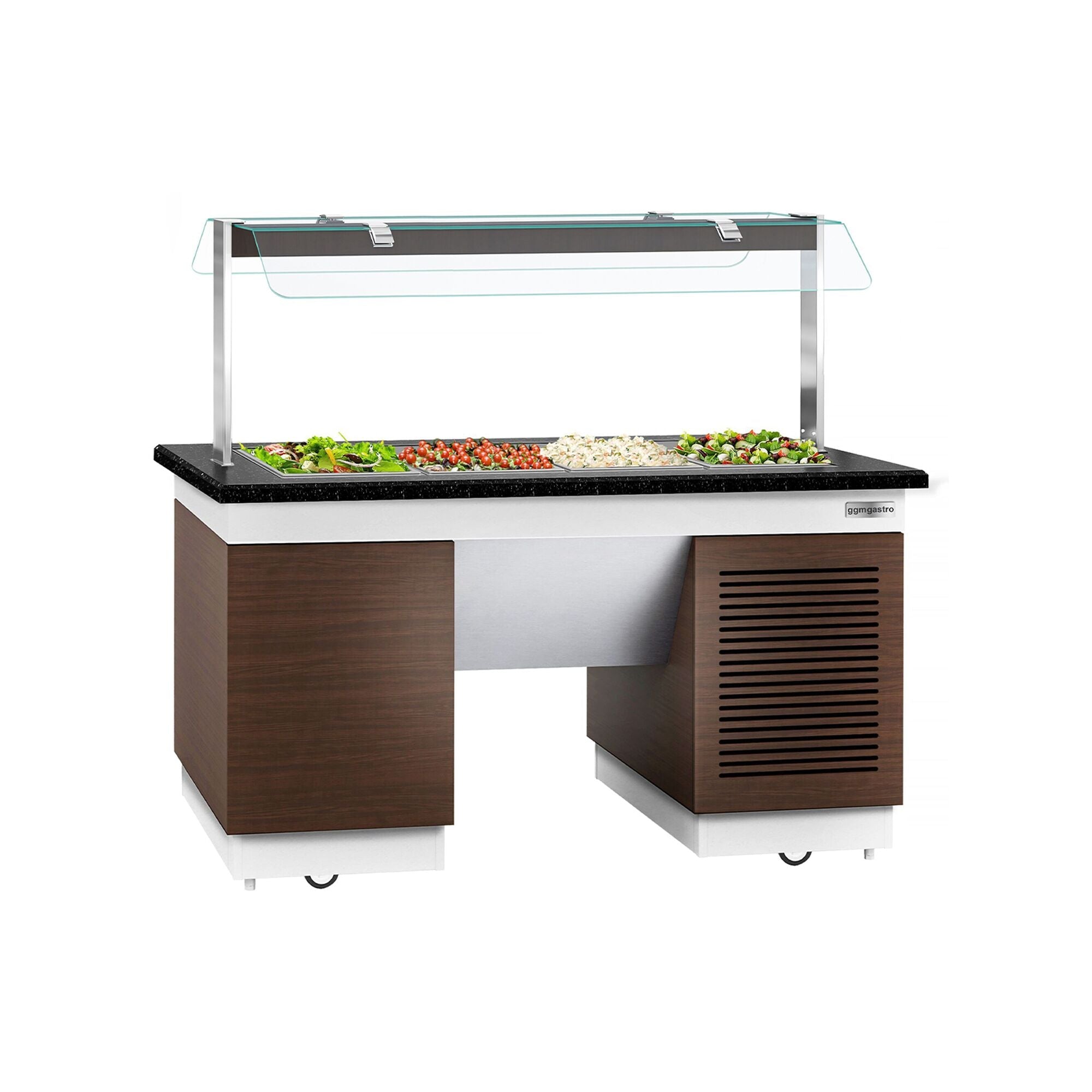 Cold Open Buffet counter dublin -1600mm - with cold pool & wheel- 4x gn for 1/1
