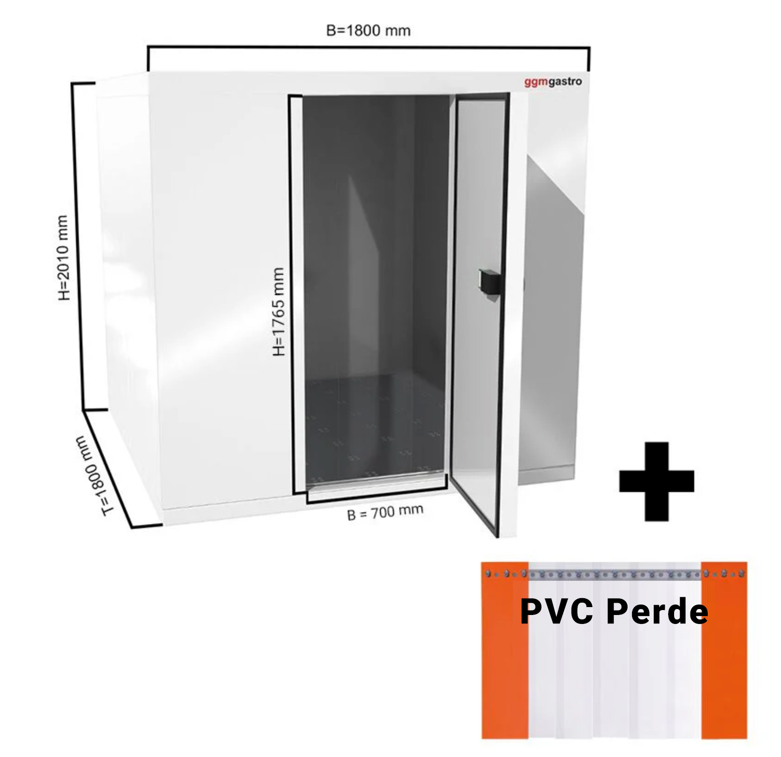 Deep Freezer Room -1800x1800mm - 4.30m³ - PVC Curtain Including