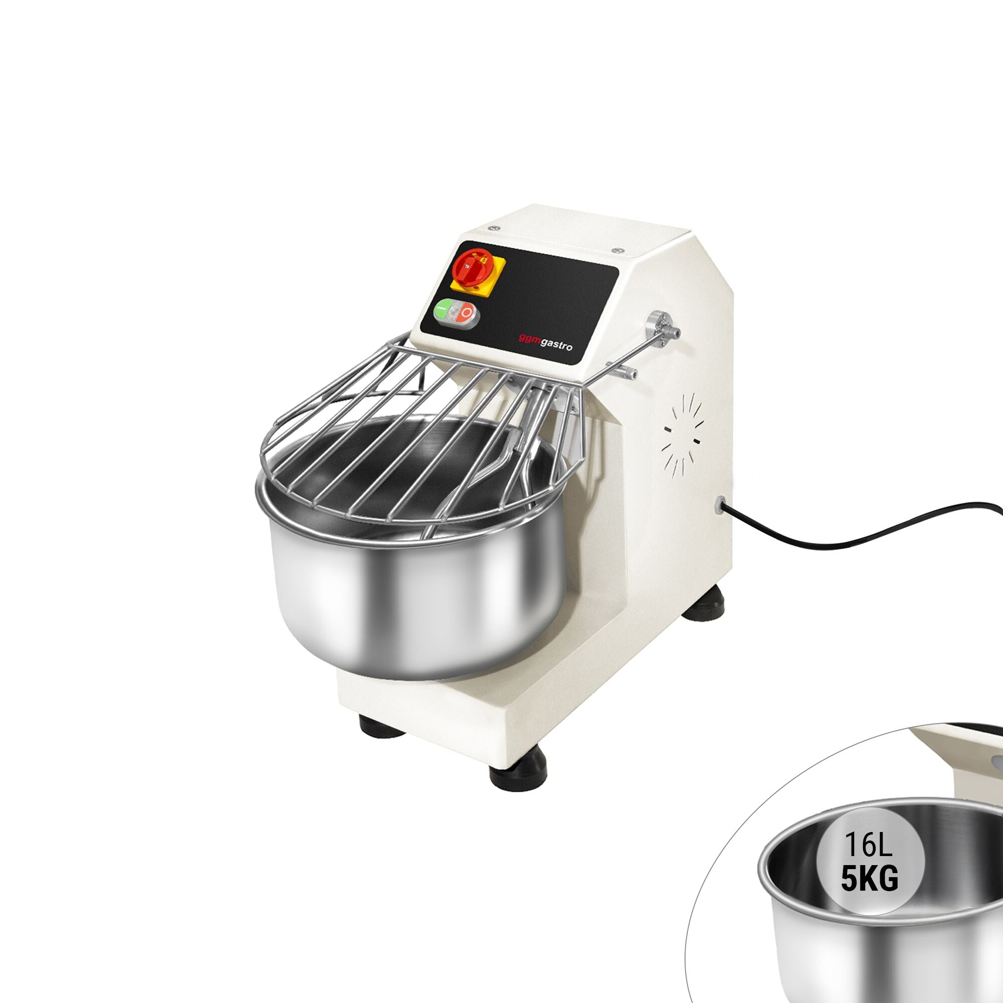 Dough kneading machine - 16 liters / 5 kg - fixed chamber - 400 V