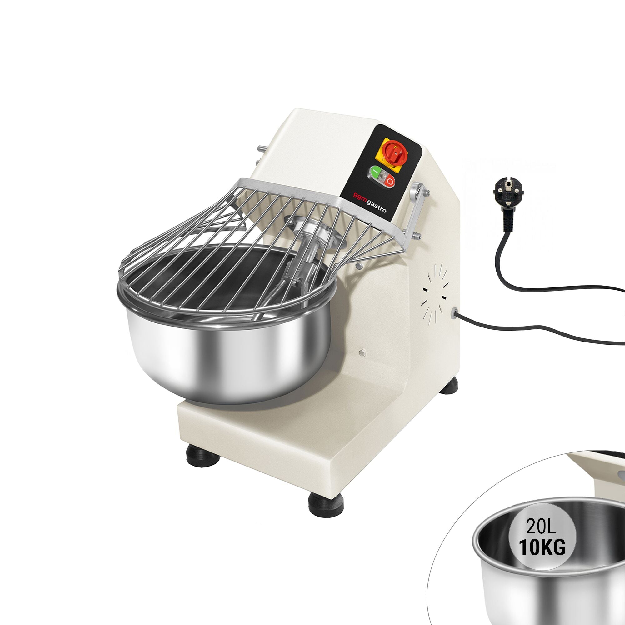 Dough kneading machine - 20 liters / 10 kg - fixed chamber - 230 V