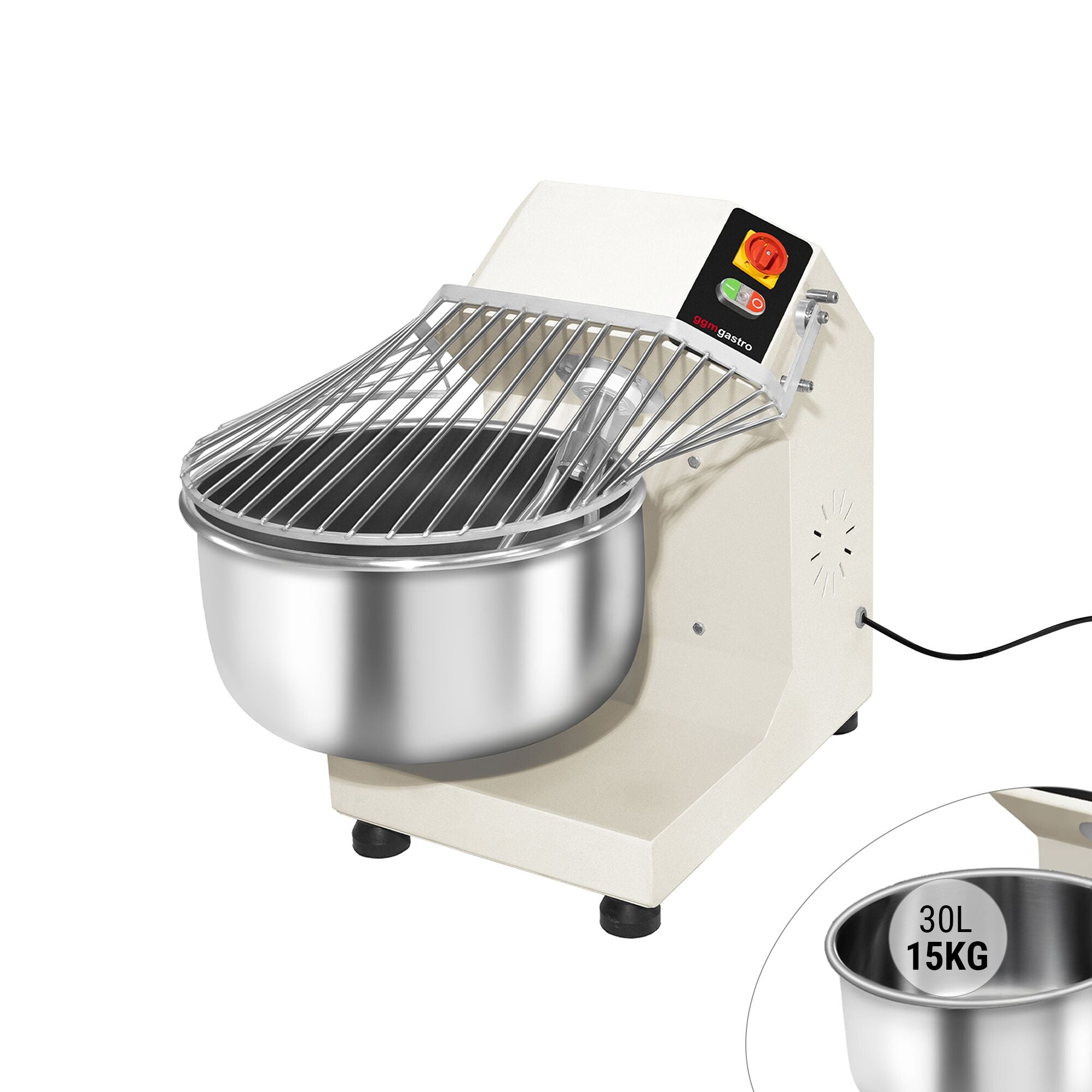 Dough kneading machine - 30 liters / 15 kg - fixed chamber - 400 V