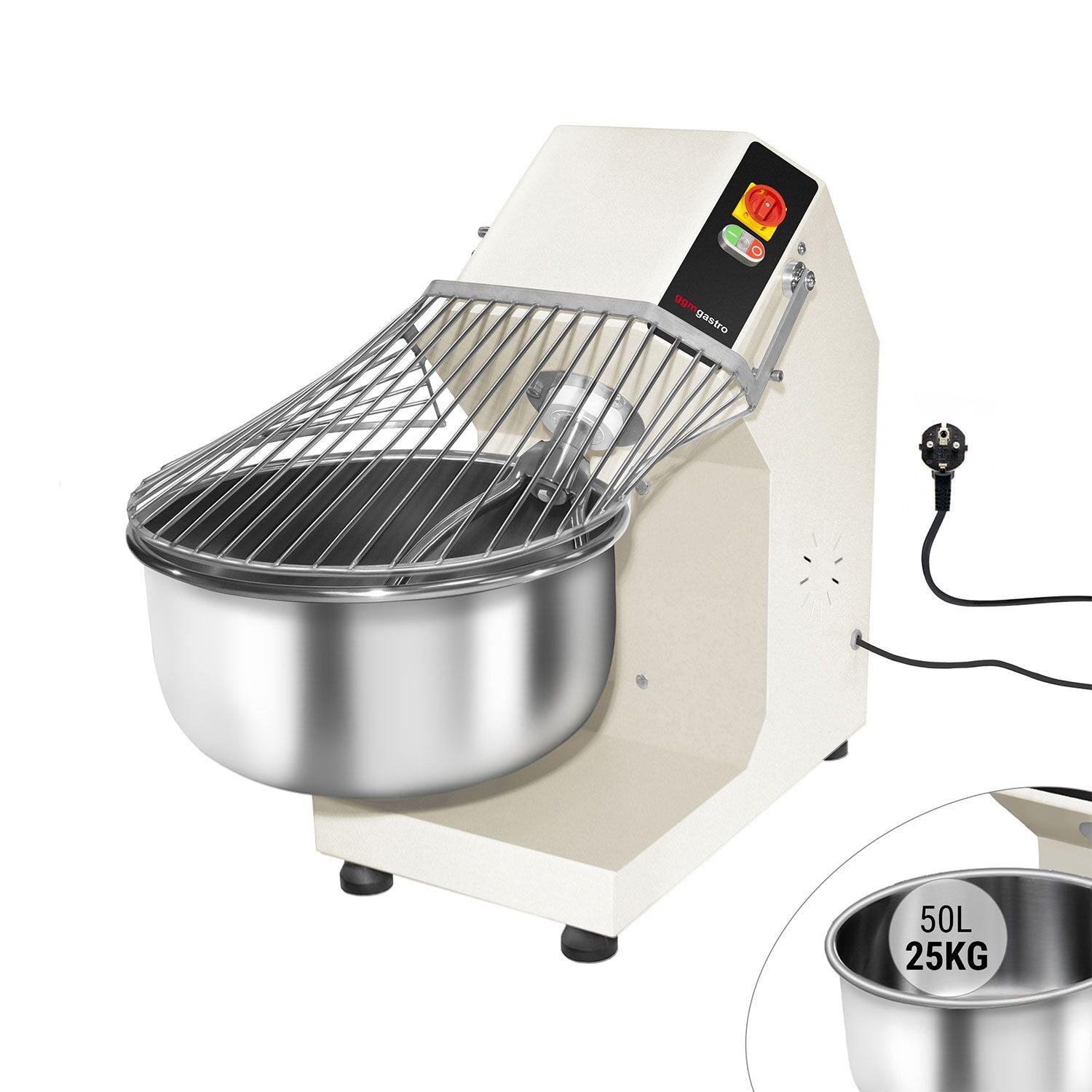Dough kneading machine - 50 liters / 25 kg - fixed chamber - 230 V