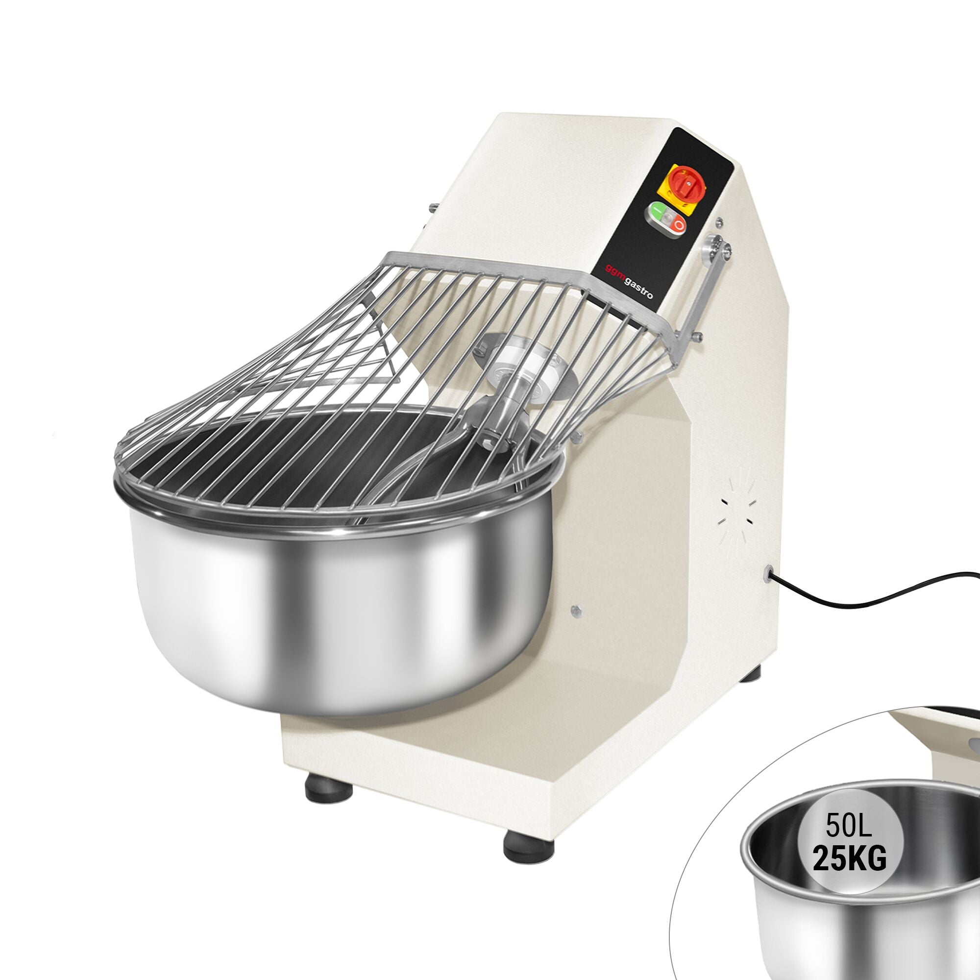 Dough kneading machine - 50 liters / 25 kg - fixed chamber - 400 V