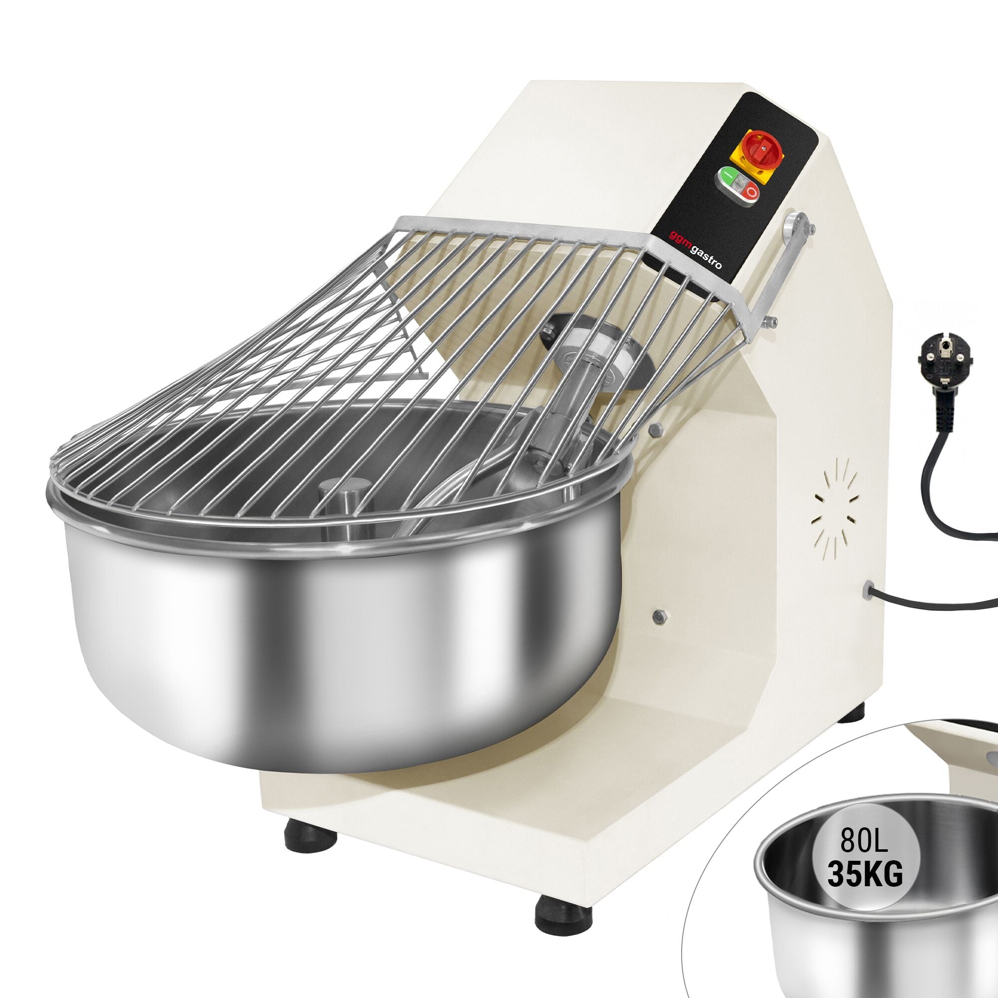 Dough kneading machine - 80 liters / 35 kg - fixed chamber - 230 V