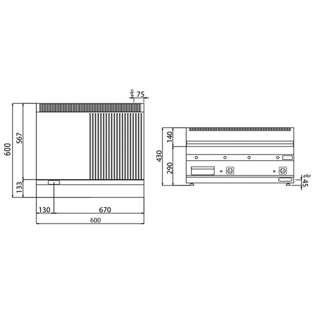 Electric Pleyt Grill - 9 kW- Smooth & corrugated