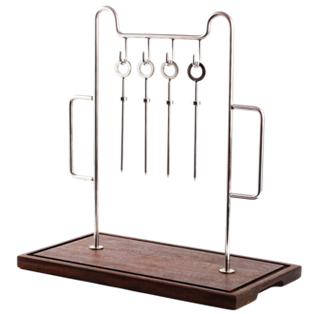 4 Stainless Fish Presentation Stand with Double Handles - (10 Pieces) - Alba