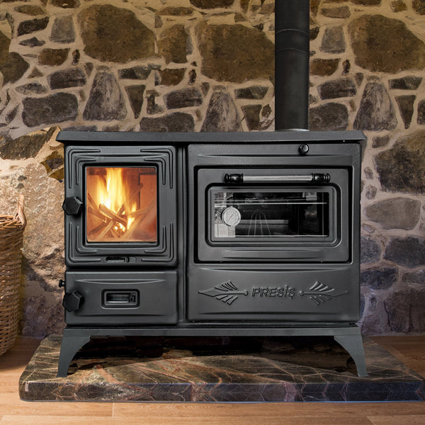 Black Cast Iron Burning Fireplace Wood Stove